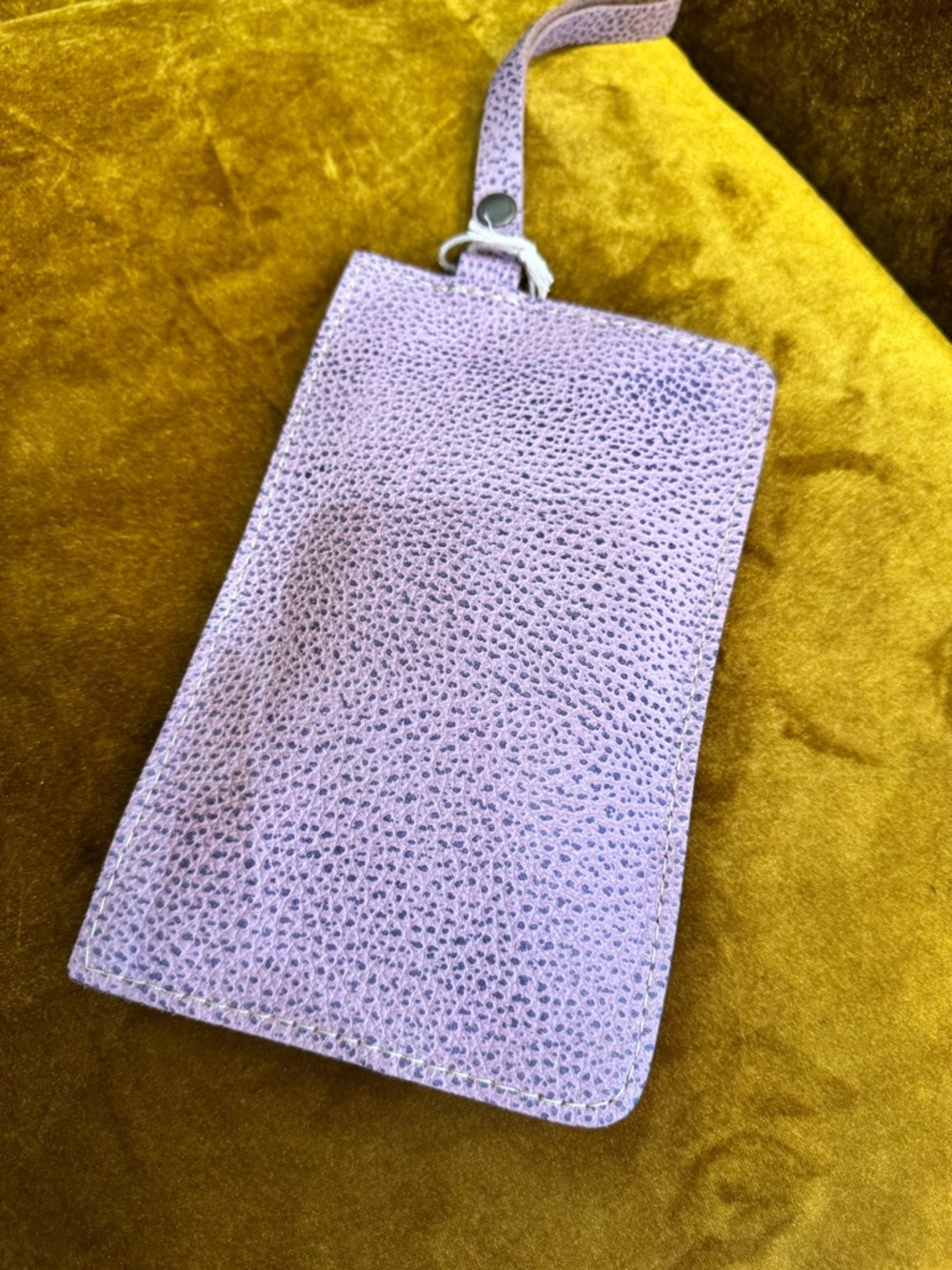 Portland Leather Lilac Pebbled Wristlet Clutch with Gold Zipper - Picture 2 of 3